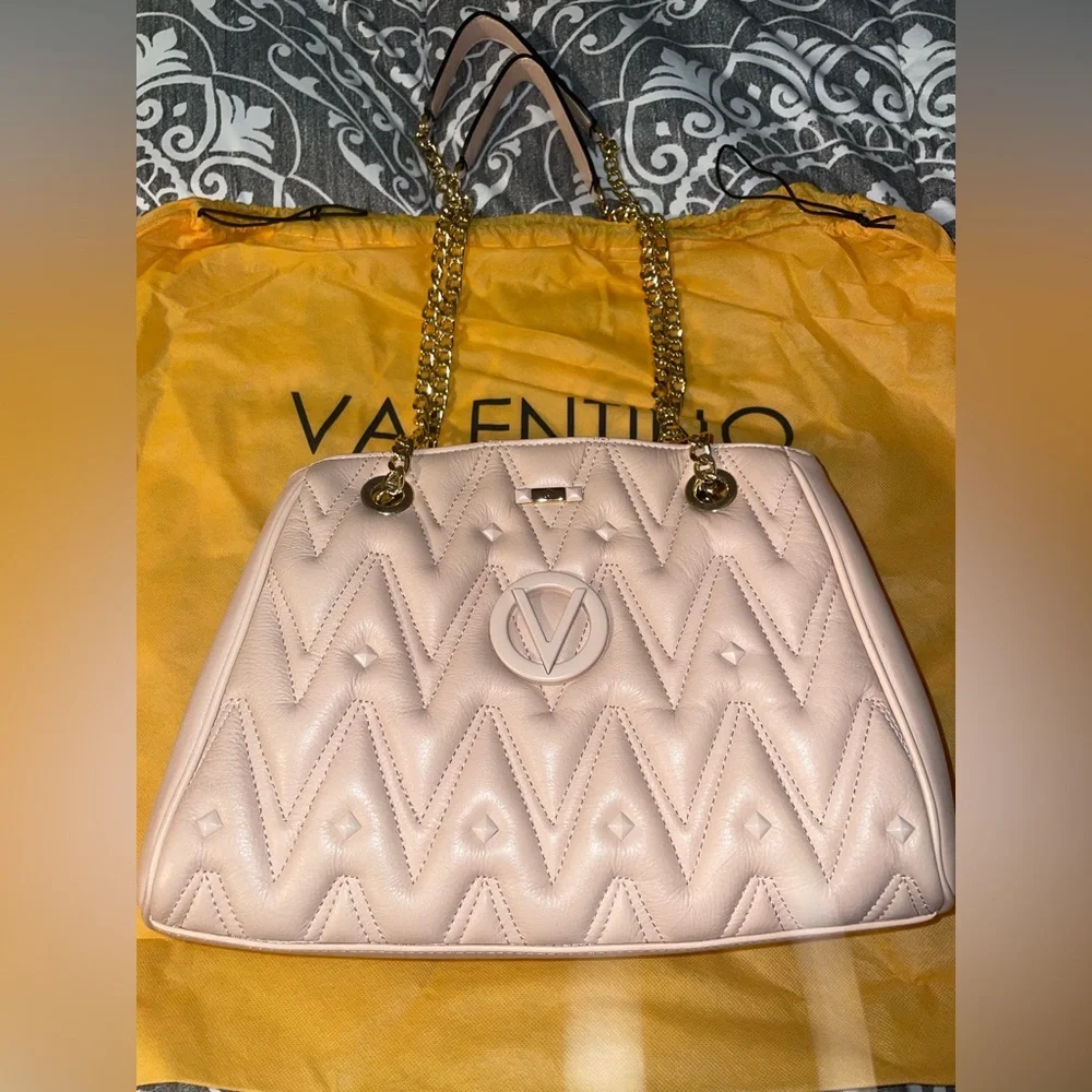 Valentino by Mario Valentino Angelina D Leather Shoulder Bag Pink - Picture 2 of 8